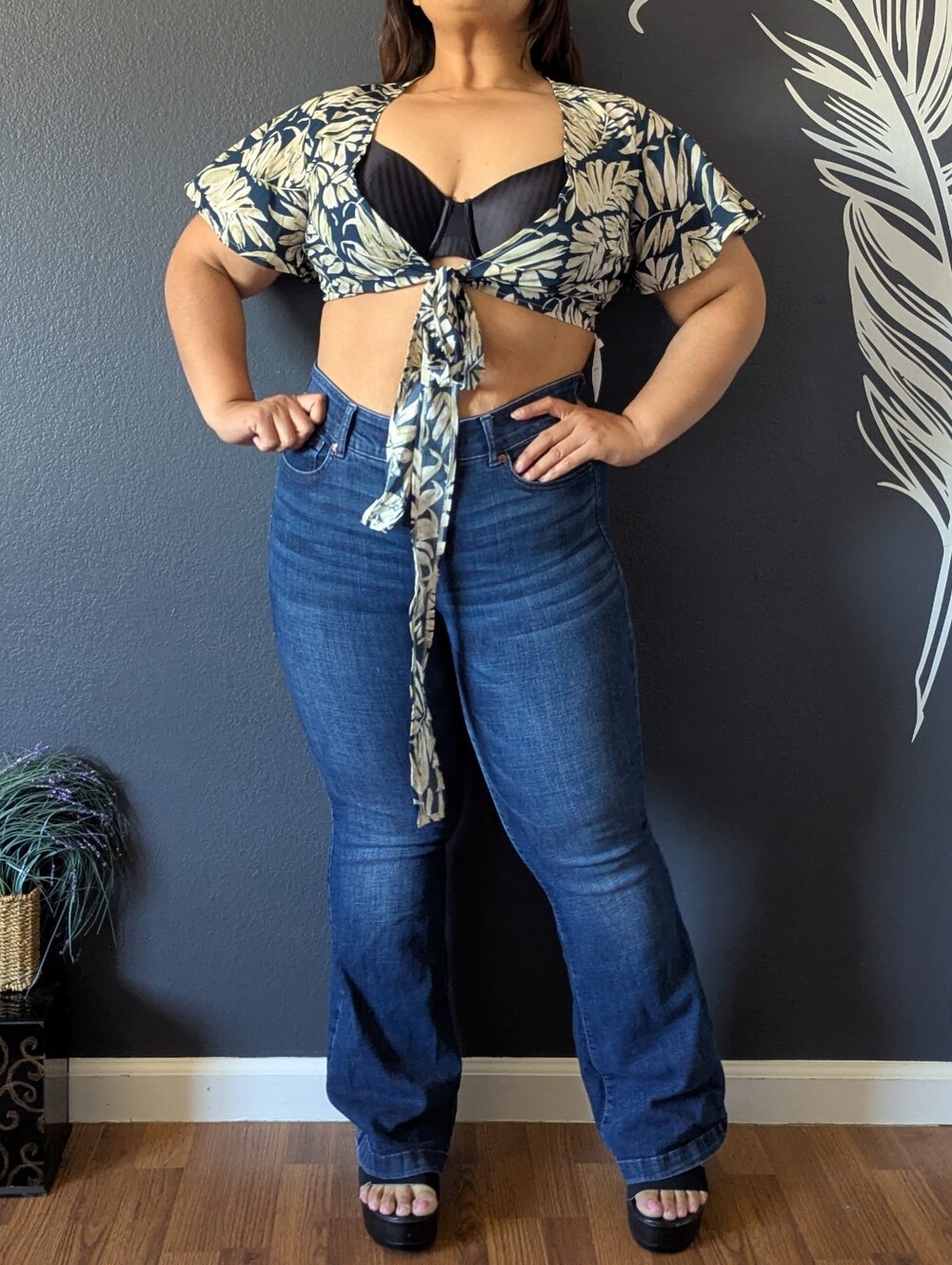 Shein V-Cay Tie Top